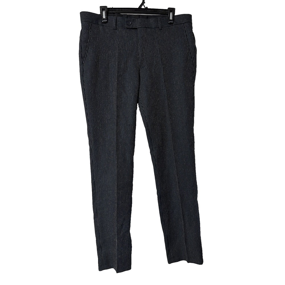 NWT Boohoo Man Mens Skinny Fit Pleated Textured‎ Pants Trousers Size 34x31